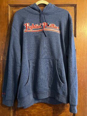 Mitchell & Ness Snow Washed Fleece Hoodie Vintage Logo Philadelphia Phillies XL